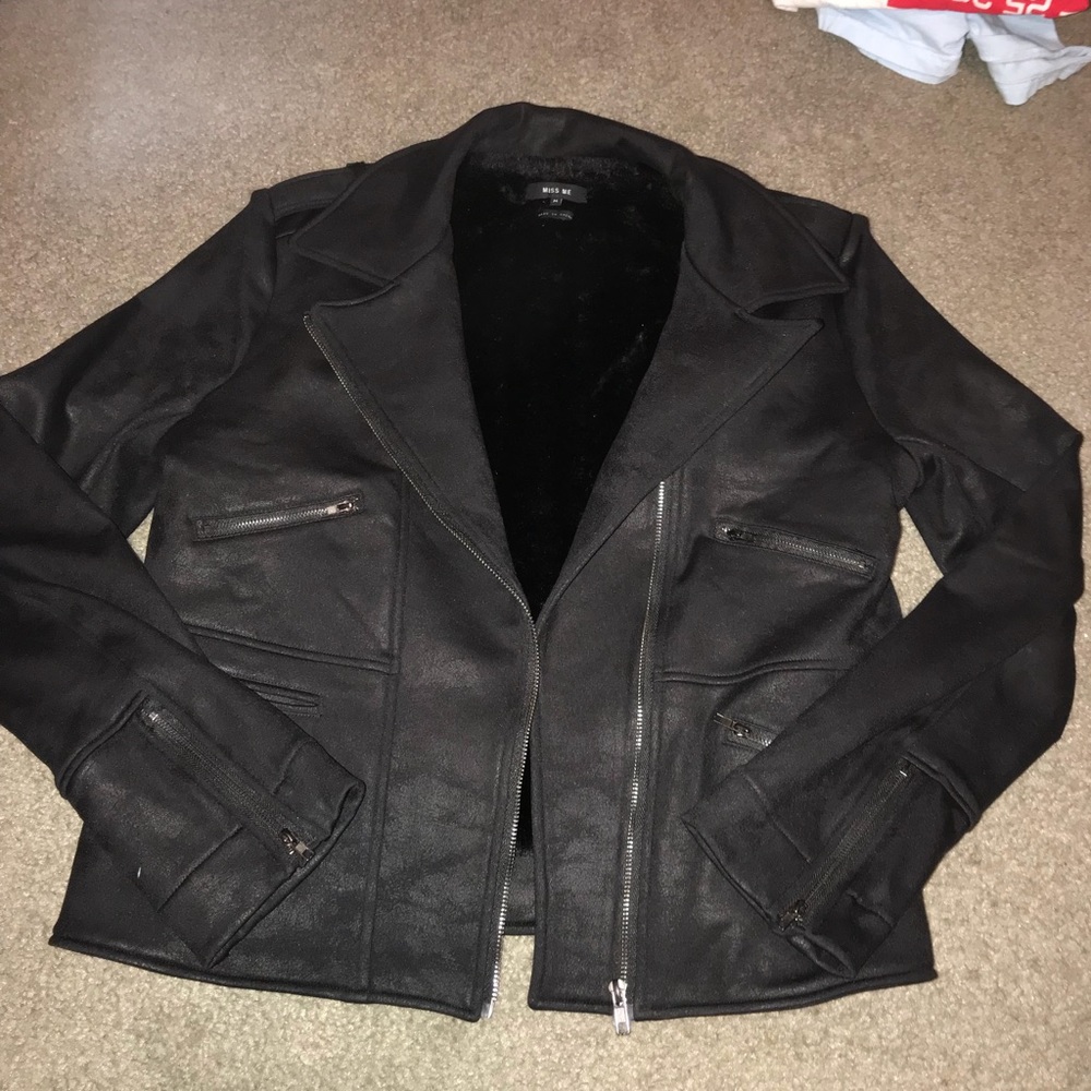 Miss Me faux fur lined jacket
